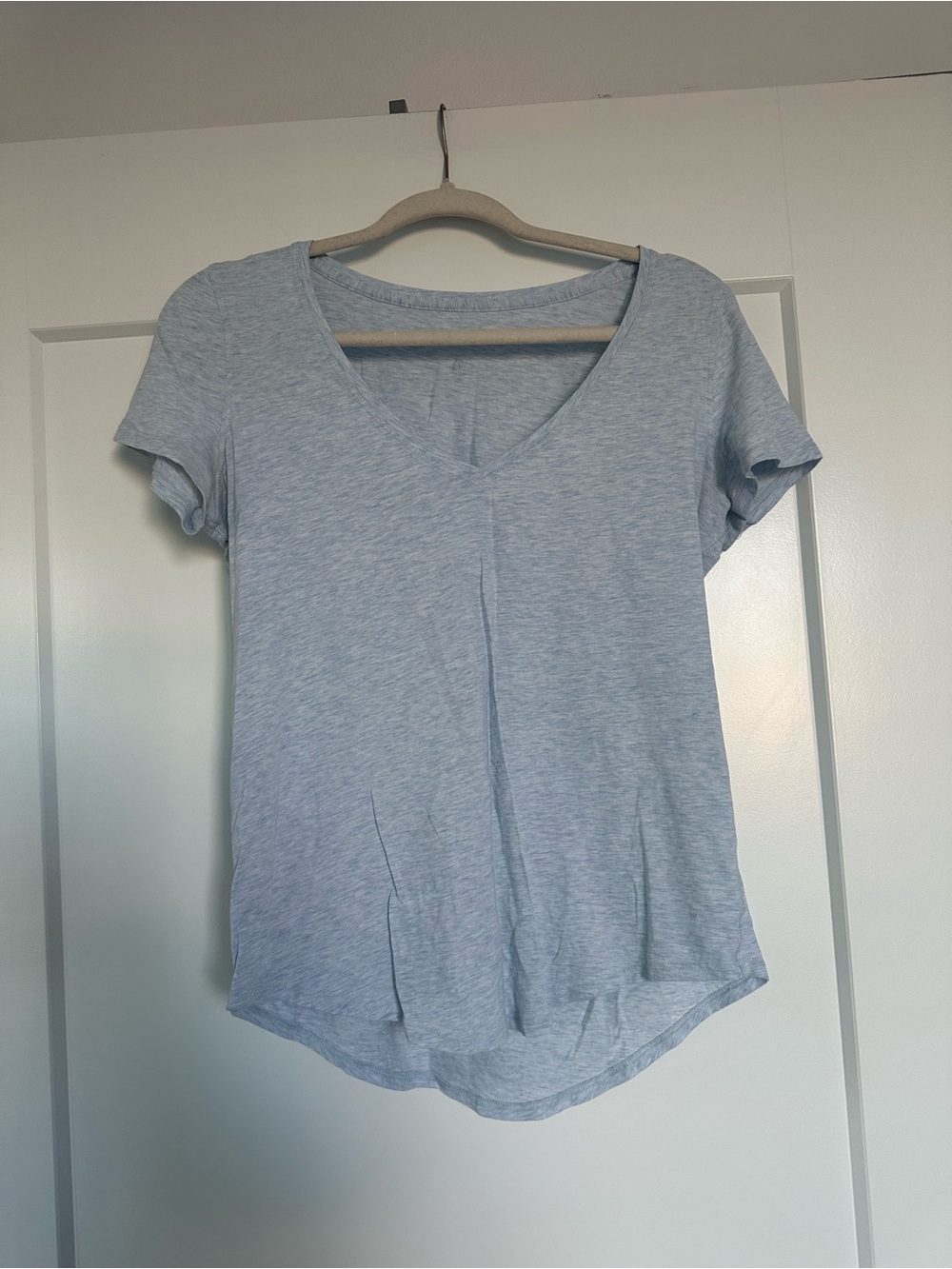 lululemon athletica Light Blue V-Neck Short Sleeve Tee